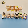 4/6/10pcs Set Crayon Shin-Chan Anime Figure Fishing Puppy Kawaii Q Version Mini Decor Figurines Collectibles Toys Holiday Gifts