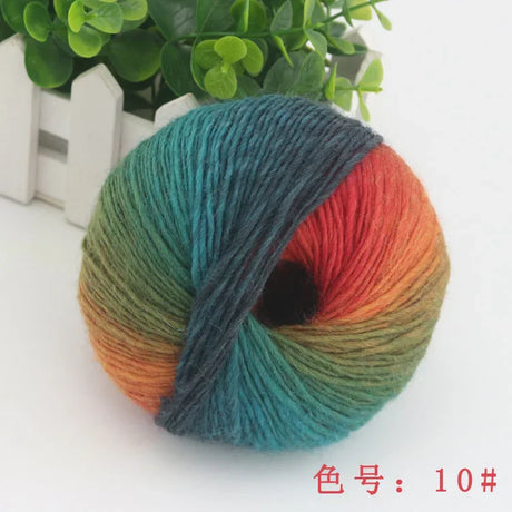 QJH 4Skeins Rainbow Soft Yarn 100% Wool Gradient Multi Color Yarn for Crocheting Knit DIY Hand Knitting Yarn 180m×4(196y×4,50g×4