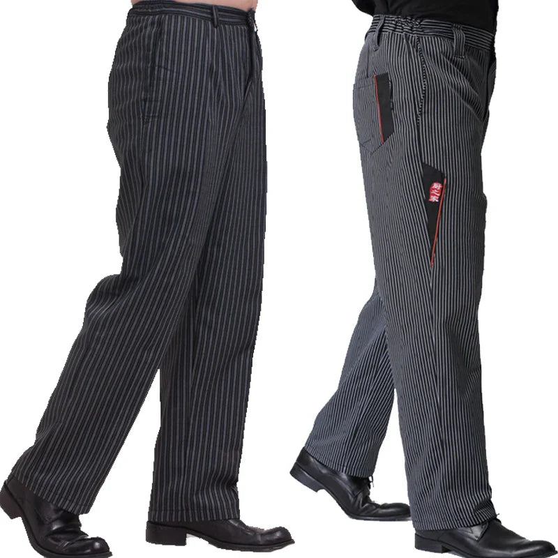 Chef Pants for Men Restaurant Kitchen Unisex Cook Works Catering Elastic Trousers Chef Zebra Pants Chef Bottoms Uniform Men