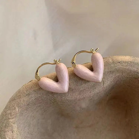 Silver Color Hollow Double Heart Earrings for Women Korean Style Design Ear Buckle 2023 Korea Fashion Jewelry Accessories