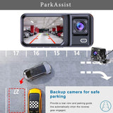 3 Channel Dash Cam for Cars Camera Black Box 1080P Video Recorder Rear View Camera for Vehicle Car DVR car accessories