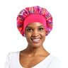 New Women's Laser Satin Bonnet Night Sleep Hat Elastic Wide Band Salon Hair Loss Cover Head Wrap Chemo Caps Styling Nightcap