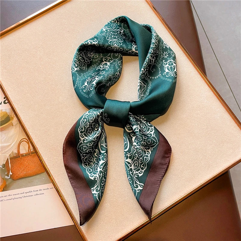 New 70cm Silk Feeling Square Scarf Women Luxury Brand Neck Tie Female Hair Shawl Wraps Headkerchief Hijab Bandana Echarpe 2022