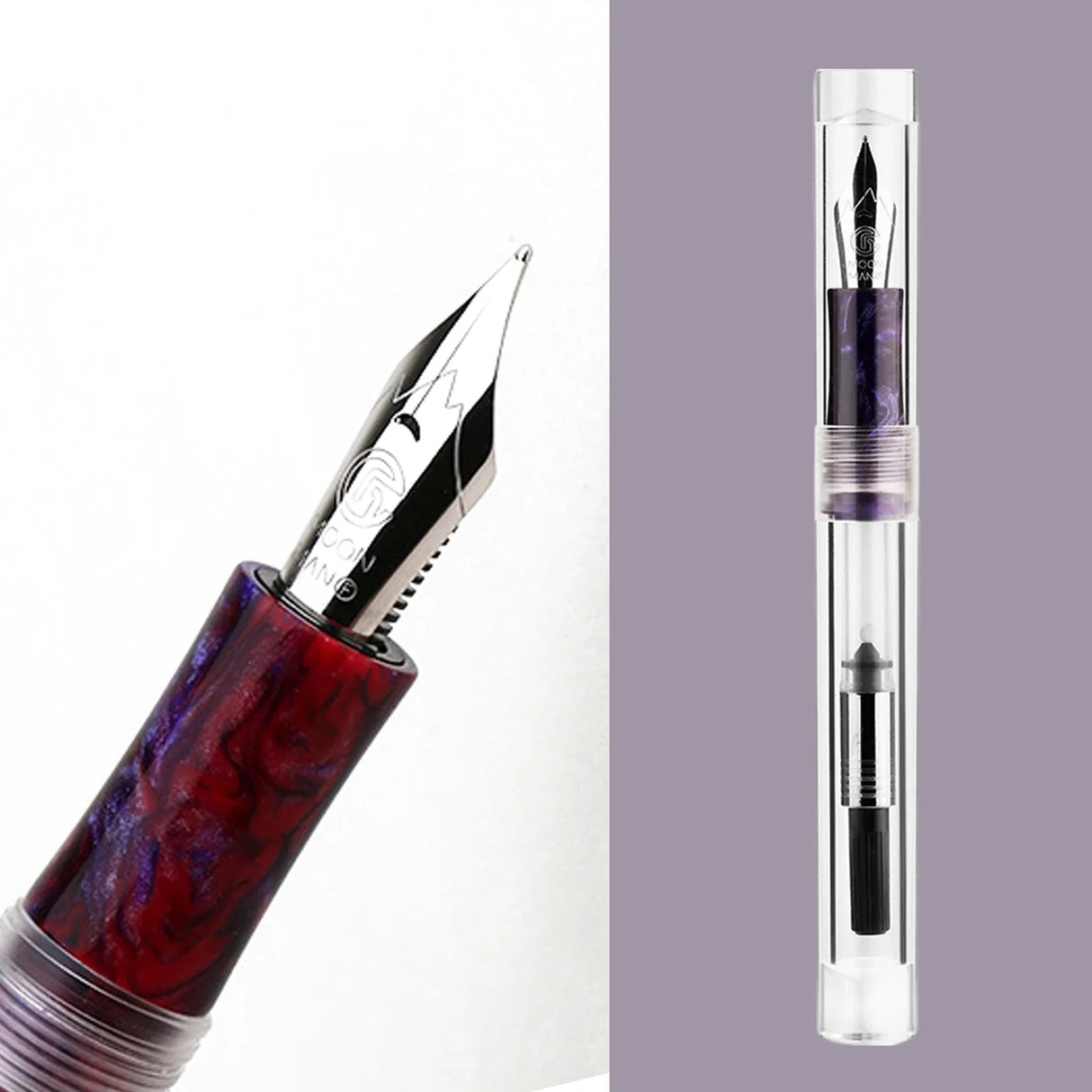 MAJOHN C1 Fountain Pen Transparent Eyedropper EF F M Nibs writing Ink Pen school office supplies gift pens with Original Box