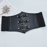 Fashion Gothic Elastic Belts for Woman Sexy Black Pu Leather Wide Corset Belt Female Cinturones Para Mujer Heart Cummerbunds