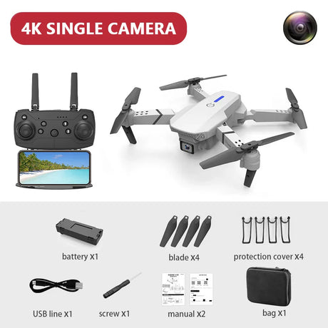 E88 Pro Drone With Camera Hd 4k Professional Rc  Remote Control Helicopter Dron Gifts Children Toys Fpv Quadcopter