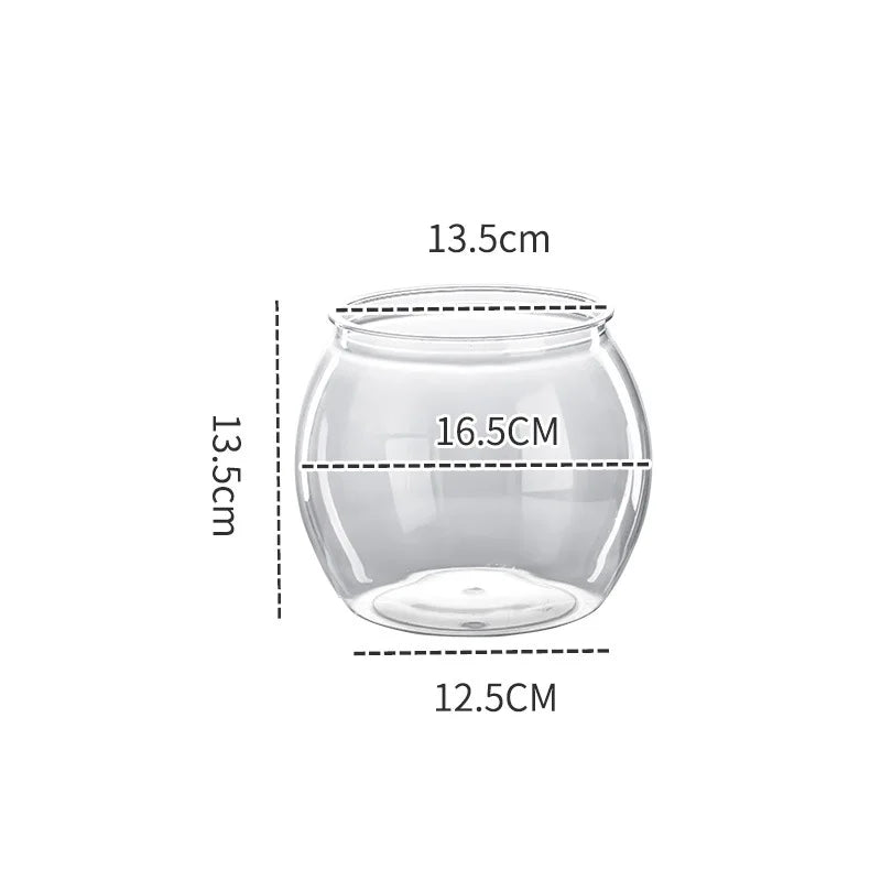 Plastic Transparent Fish Tank Aquariums Goldfish Bowl Round Impact Broken-resistant Office Table Hall Viewing Turtle Fish Tank