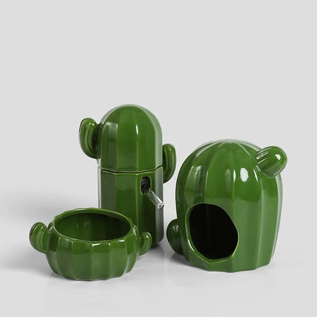 Pet shop small pets houses and habitats hamster cage rabbits ceramic cactus pets product for guinea pig accessories pet supplies