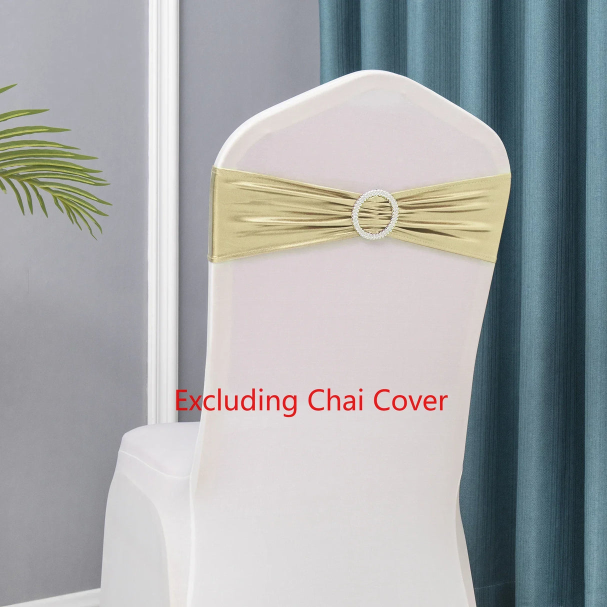 50pcs/Lot Metallic Gold silver Chair Sashes Wedding Chair Decoration Spandex Chair Cover Band for Party Decor birthday