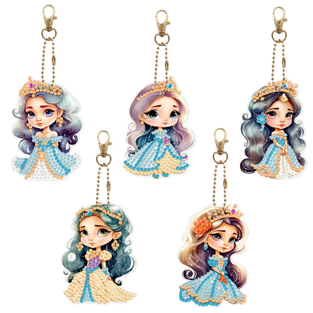 Disney animal key DIY Diamond Painting Keychain Embroidery Keychain DIY Cartoon Frozen Point Drill Pendant Gift