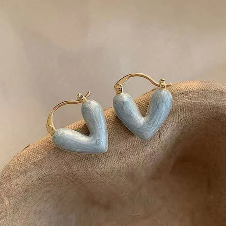 Silver Color Hollow Double Heart Earrings for Women Korean Style Design Ear Buckle 2023 Korea Fashion Jewelry Accessories