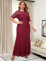 Plus Size Elegant Party Evening Formal Lace Dresses For Women