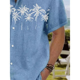 Summer 2023 men's shirt Hawaiian shirt coconut wood 3D printing short sleeve button clothes tropical fashion jacket S-5XL