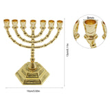 7 Branch Menorah Candle Holder Jerusalem Temple 12 Tribes of Israel Menorah 6.68/5.11-inch Height Antique Hanukkah Candle Stand