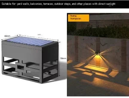 Solar wall lamp, human body sensing outdoor wall decoration lamp, door staircase step lamp