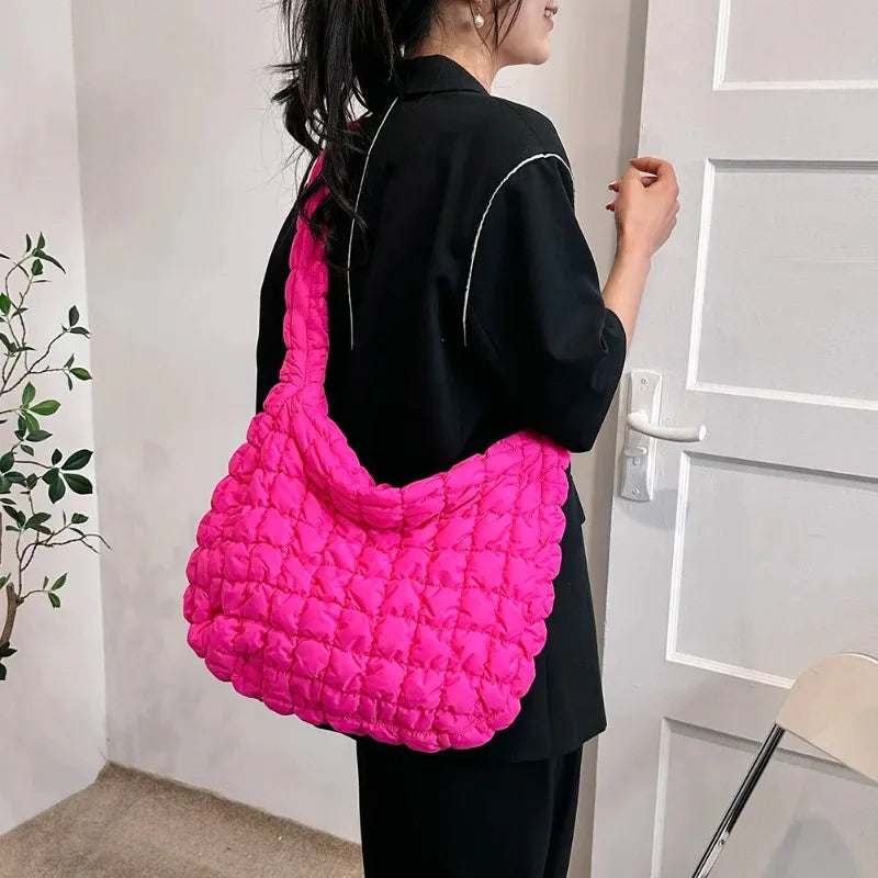 Quilted Padded Crossbody Bag for Women Pleated Bubbles Cloud Shoulder Bags Large Tote Bucket Designer Bag Ruched Handbags 2023