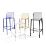 Nordic Acrylic Transparent Bar Chairs Modern Backrest Household Design Bar Chairs High Stools Muebles Household Items WZ50BC