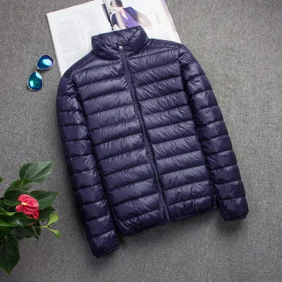 New Brand Autumn Winter Light Down Jacket Men's Fashion Hooded Short Ultra-thin Lightweight Youth Slim Coat Down Jackets