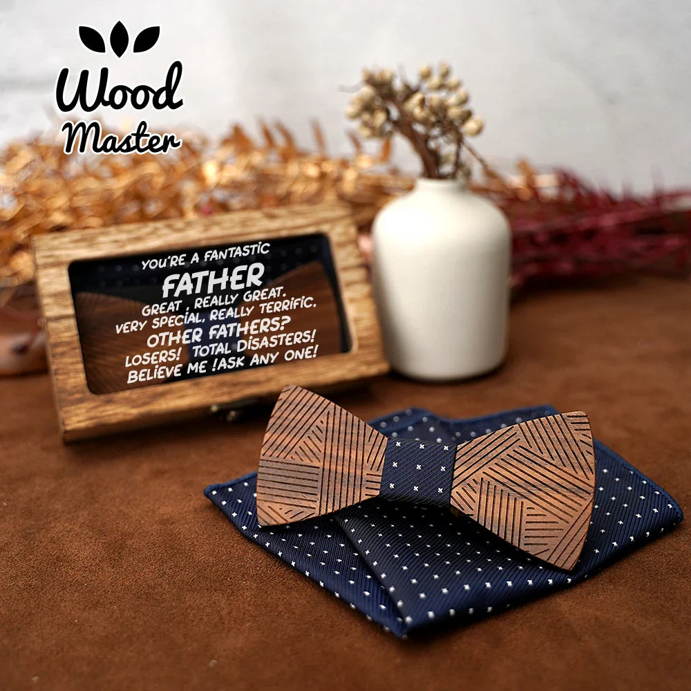 Funny Dad Wooden Bow Tie World's Greatest Farter Items, Birthday Gifts, Father's Day Gifts For Men Husband DIY Design Engraving