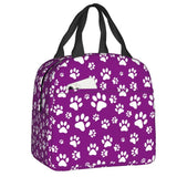 Cute Animal Pet Dog Paw Pattern Lunch Bag Thermal Cooler Insulated Lunch Box for Student School Work Picnic Food Tote Bags