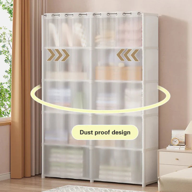 New Bedroom Clothes Storage Wardrobe Folding Portable Organizer Cabinet Dustproof Cloth Simple Multipurpose Assembly Closet