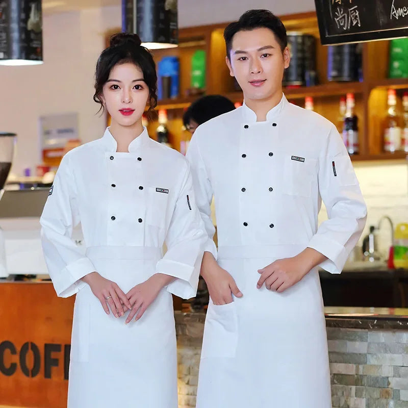 Breathable Mesh Chef Uniform Long-sleeved for Men and Women Ideal for Hotel Restaurant Canteen Kitchen