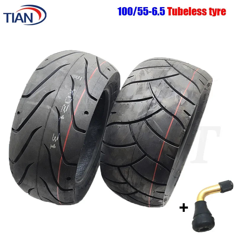 100/55-6.5 Tubeless Tire 90/65-6.5 100/65-6.5 Thickened Wear-resistant Vacuum Tyre with Air Valve for Electric Scooter