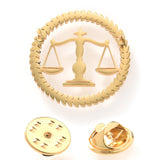 Qi Qi Wu Libra Balance Advocate Lawyer Brooch Justice and Equity Symbol For Men's Shirt Jewelry Lawyers Judge Steel Lapel Pin