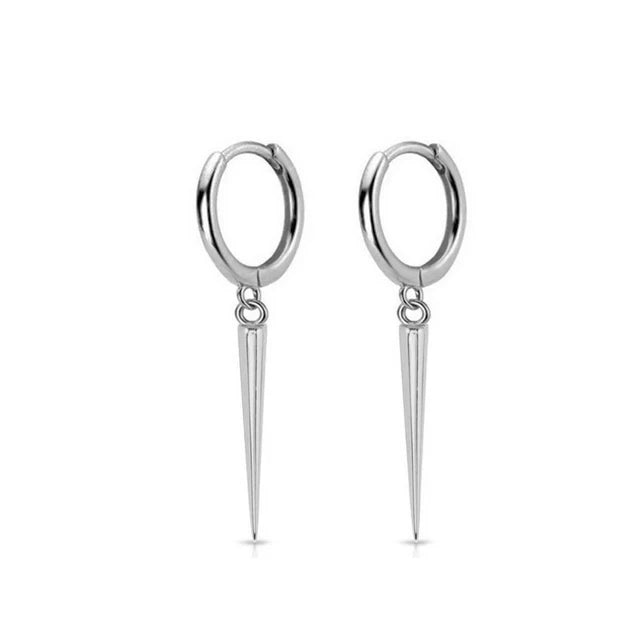 CCFJOYAS 925 Sterling Silver Lightning/Awl/Animal Pendant Hoop Earrings for Women Gold Silver Color Earrings Fashion Jewelry