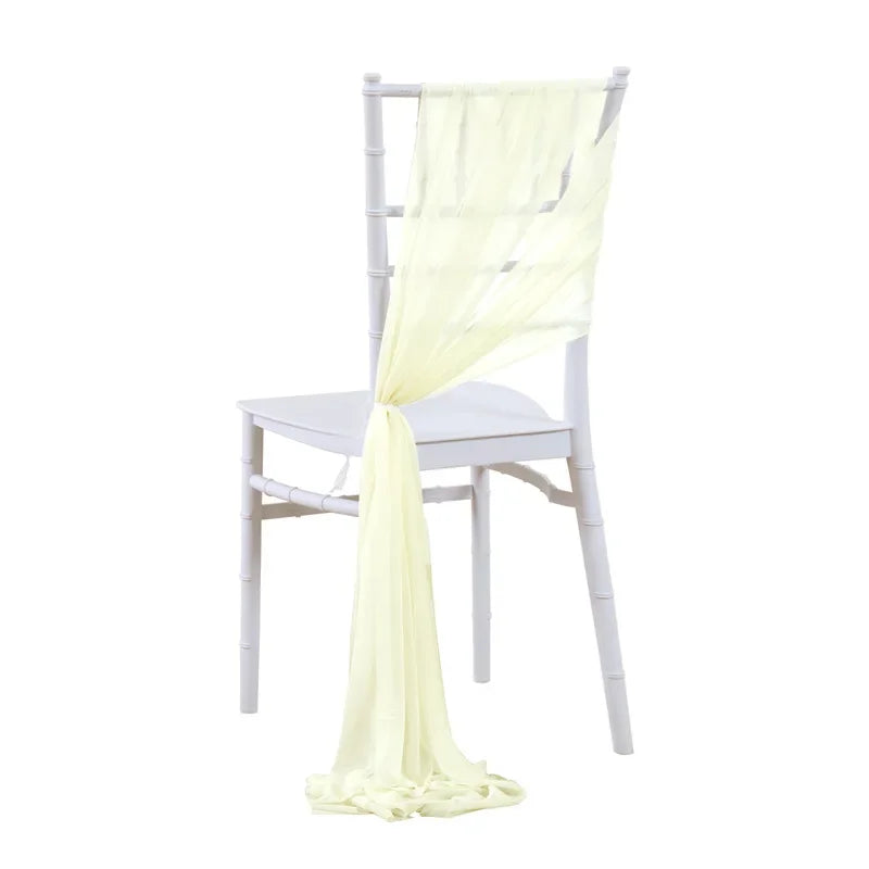 10/50PCS Chiffon Chair Sashes Wedding Chair Decoration 17x250cm For Wedding Aisle Decorations Party Banquet Event Baby Shower