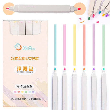 Highlighters Pastel Pen Set Colored Markers Colors Kawaii Cute for Kids Stationery Aesthetic Office School Supplies