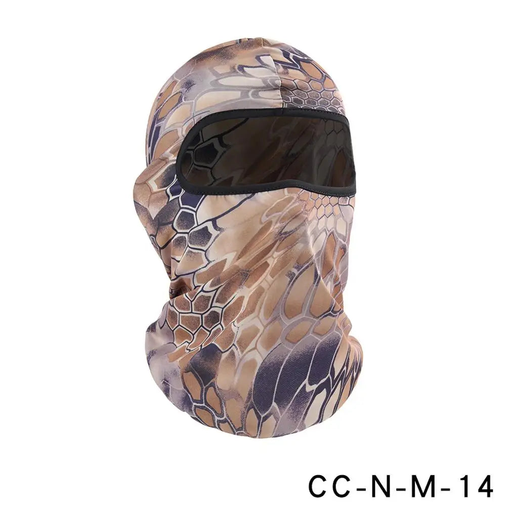 Tactical Camouflage Balaclava Hat Motorcycle Face Mask Lycra Moto Biker Wind Cap Mask Stopper Windproof Bicycle Cycling Headgear