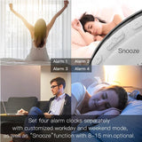 WiFi Smart Wake Up Light Workday Clock Sunrise Sunset Simulation 4 Alarms Works with Alexa Google Home Tuya App Remote Control