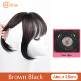 MEIFAN Middle Part Fake Bangs Fringe Synthetic Topper Hairpiece Clip-In Bang Extension Natural Invisible Clourse Hairpiece Women