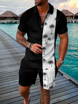 Hawaii Abstract 3D Print Polo Shirts Shorts Sets Men's Fashion Oversized Short Sleeve Shirt Pants Set Suits Tracksuits Clothing