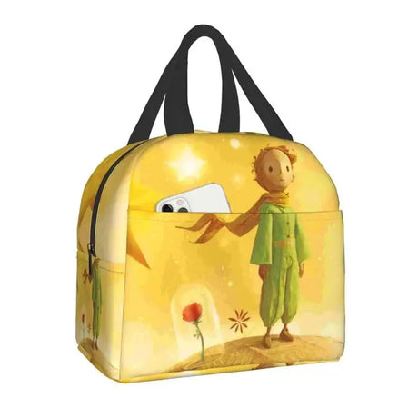 Custom The Little Prince Birds And Stars Lunch Bag Men Women Thermal Cooler Insulated Lunch Box for Adult Office