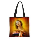 Our Lady of Guadalupe Virgin Mary Print Handbag Women Catholic Churches Canvas Shopping Bags Casual High-capacity Tote Bag Gift