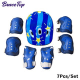 7Pcs Kids Skating Protective Gear Set Children Knee Wrist Guard Elbow Pads Bicycle Skateboard Ice Skating Roller Protector Guard