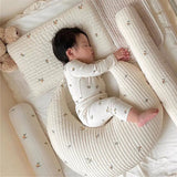 Child Pillow Detachable Nursing Head Cushion Soft Crib Bumper Moon Shape Bear Embroidery Breastfeeding Pillow For Newborn Baby