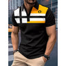 Hot selling summer new plaid polo polo shirt men's short sleeved business casual fashion slim fit polo shirt men's T