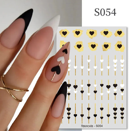 3D Silver Frame Nail Sticker Silver Bronzing Stripe Lines Sliders For Nails Tribal Pattern Decals Marble Blooming Nail Tattoos