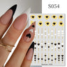 3D Silver Frame Nail Sticker Silver Bronzing Stripe Lines Sliders For Nails Tribal Pattern Decals Marble Blooming Nail Tattoos