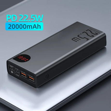 Baseus 65W Power Bank 20000mAh Portable Charging Powerbank Mobile Phone External Battery PD QC 3.0 Charger 22.5W Poverbank 20000