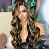 Blonde Highlight Wig Human Hair 13X4 13x6 Body Wave Lace Frontal Human Hair Wigs Glueless Preplucked Human Wigs Ready to Go