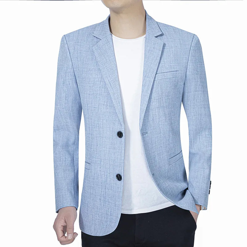 New Men's Suit Jacket Thin Blazers Spring Autumn Solid Business Casual Suit Jacket Men Clothing  Blazer Hombre Coats B1F1755