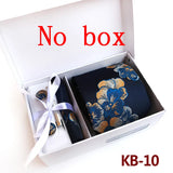 Luxury Tie Set Gift Box For Men Wedding Jacquard Necktie Square Clip Cufflinks Handkerchief Brezo Pour Teal Tie