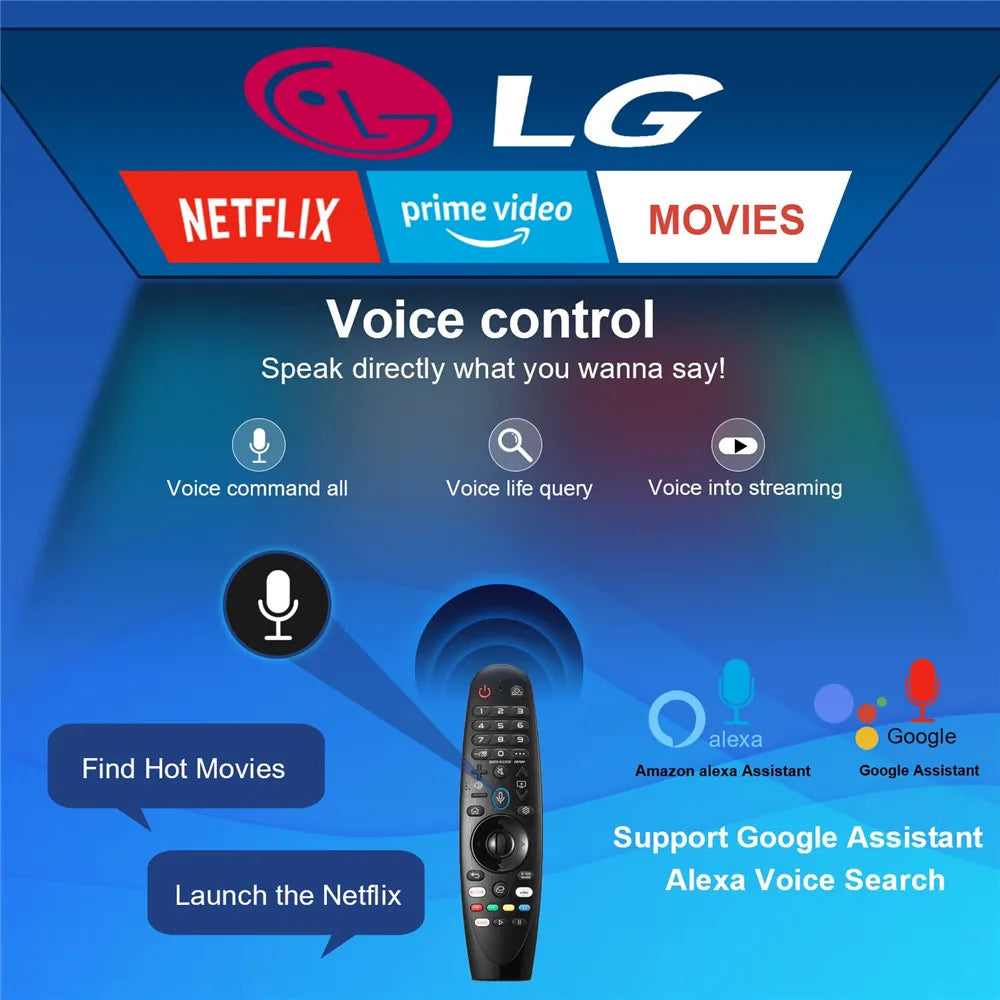 Voice Magic Remote Control AKB75855501 for LG Smart TV Replacement AN-MR20GA MR19BA MR18BA MR650A with Pointer Function