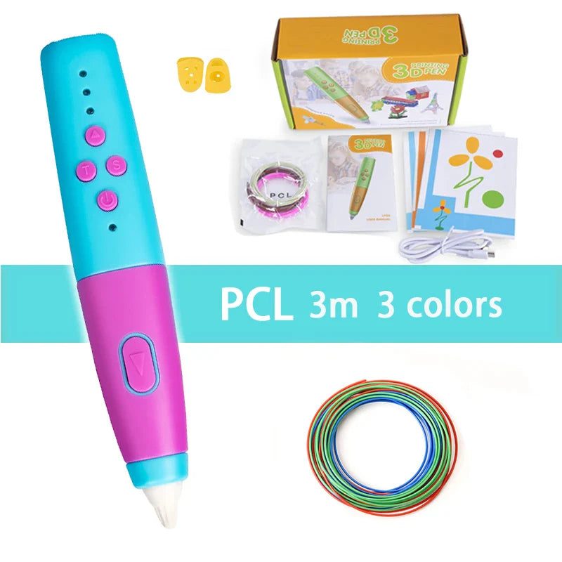 Creative 3D Pen Set for Kids - Perfect Birthday & Christmas Gift with 200M PCL Filament