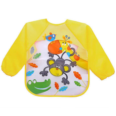 Baby Bibs New Cute Children Baby Stuff Toddler Waterproof Long Sleeve Art Smock Feeding Bib Apron for Kids 0-6 Years