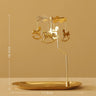 Gold Romantic Rotating Spinning Candle Holder Wedding Party Home Decoration Metal Tealight Candlestick